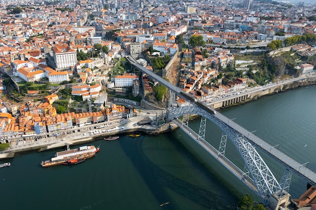 Widok z lotu ptaka na porto, portugalia, europa