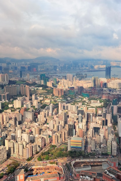 Widok z lotu ptaka w Hongkongu