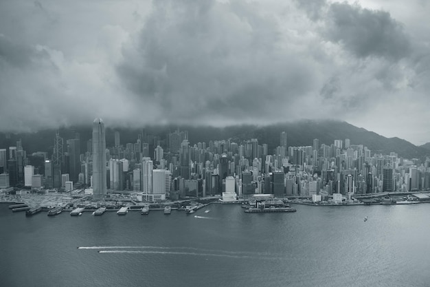 Widok z lotu ptaka w Hongkongu