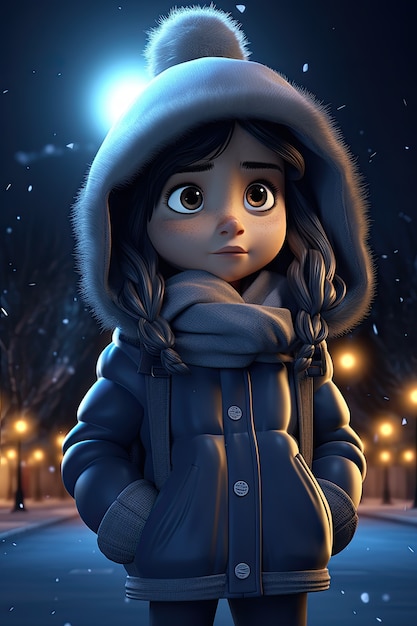 Bezpłatne zdjęcie widok z przodu mała dziewczyna sezon zimowy