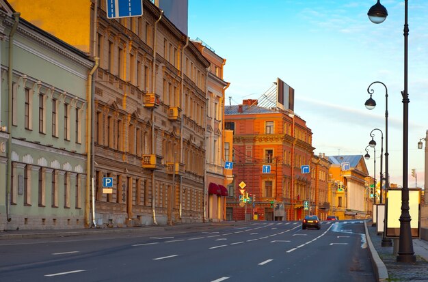 Widok z Sankt Petersburga rano