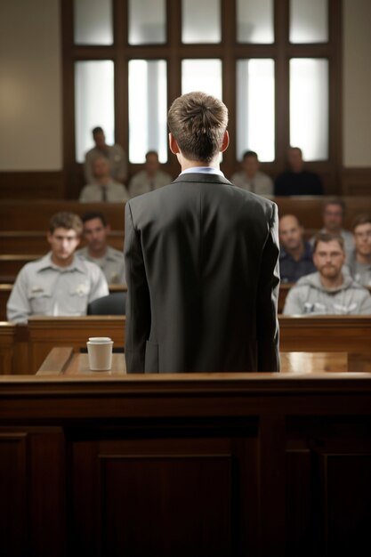Widok z tyłu mężczyzna pracujący jako prawnik