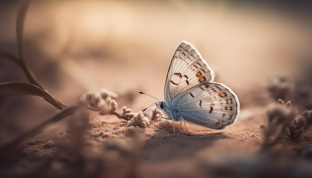 Bezpłatne zdjęcie wielobarwny motyl spoczywa na żółtym kwiecie wygenerowanym przez sztuczną inteligencję