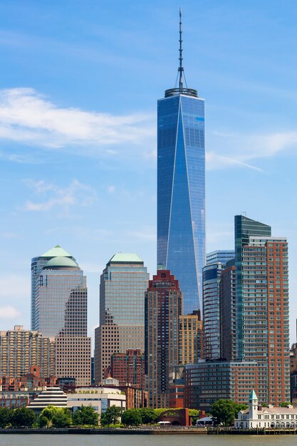 Wieżowce na Dolnym Manhattanie, Nowy Jork, USA.