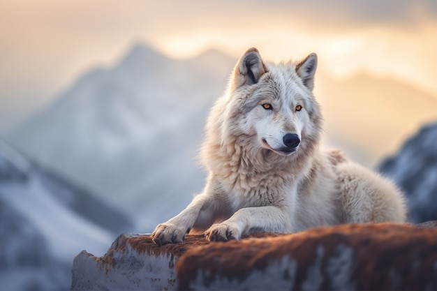 Bezpłatne zdjęcie wilk w naturalnym środowisku