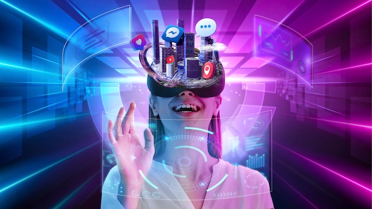 Bezpłatny plik Zdjęcie wirtualny kolaż miłości metaverse