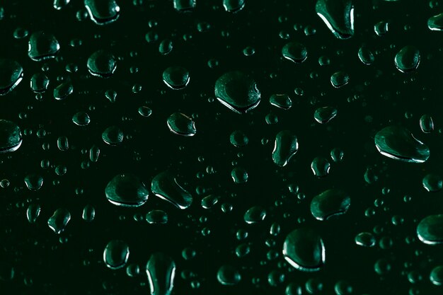 Woda kondensuje się na zielonym tle