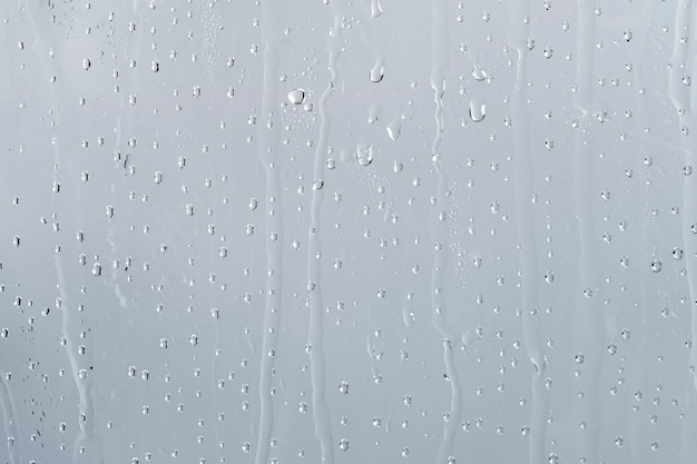 Woda tekstura tło, deszczowe okno w pochmurny dzień