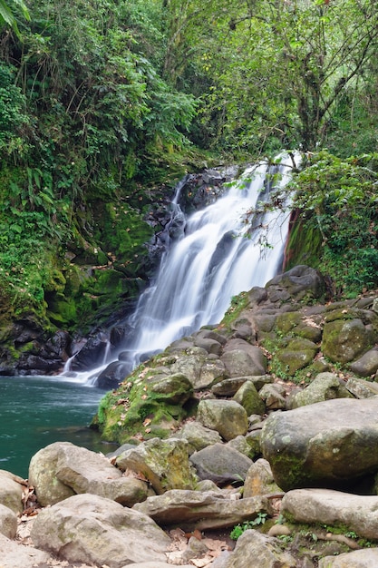 Bezpłatne zdjęcie wodospad cascada de texolo w xico w meksyku