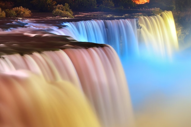 Bezpłatne zdjęcie wodospad niagara w kolorach