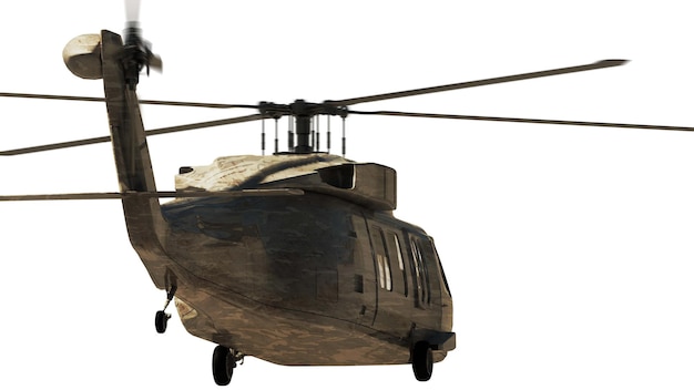 Bezpłatne zdjęcie wojskowy helikopter renderowania ilustracja 3d
