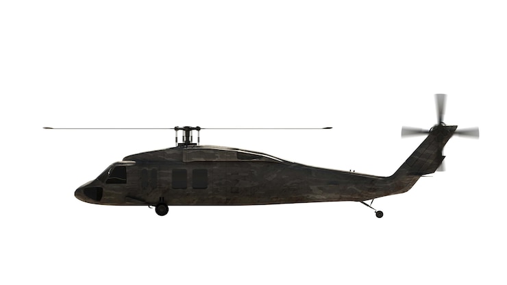 Bezpłatny plik Zdjęcie wojskowy helikopter renderowania ilustracja 3d