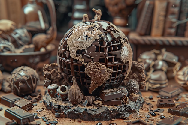 Bezpłatne zdjęcie world ball for chocolate day celebration