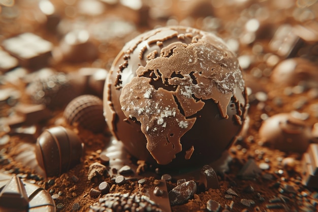 Bezpłatne zdjęcie world ball for chocolate day celebration