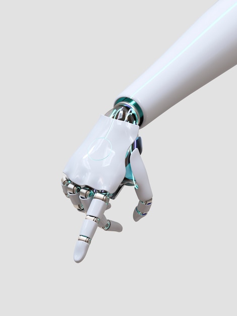 Wskazywanie palcem dłoni robota, technologia AI