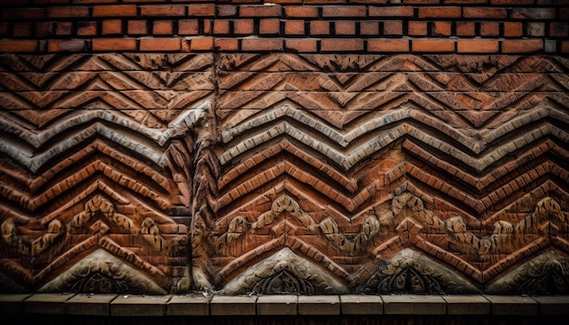 Bezpłatne zdjęcie wyblakłe dachówki na starożytnym budynku z cegły wygenerowane przez sztuczną inteligencję