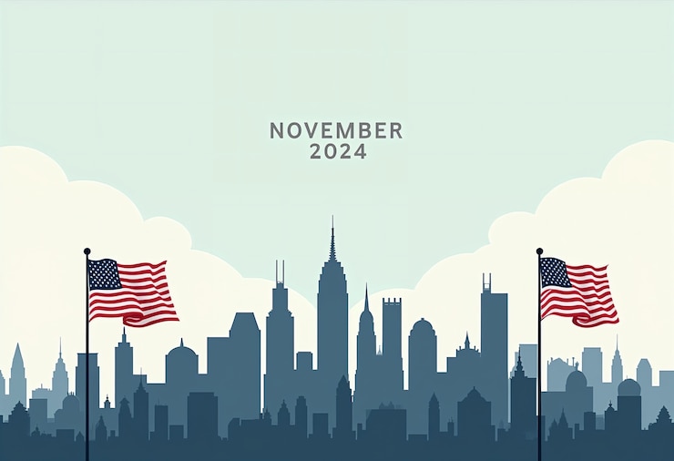 Bezpłatny plik Zdjęcie wybory w usa w 2024 roku zilustrowane