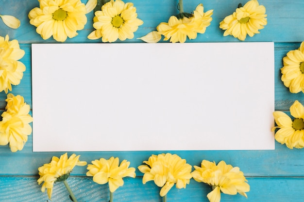 Bezpłatne zdjęcie wyczyść papier z kwitnącymi kwiatami