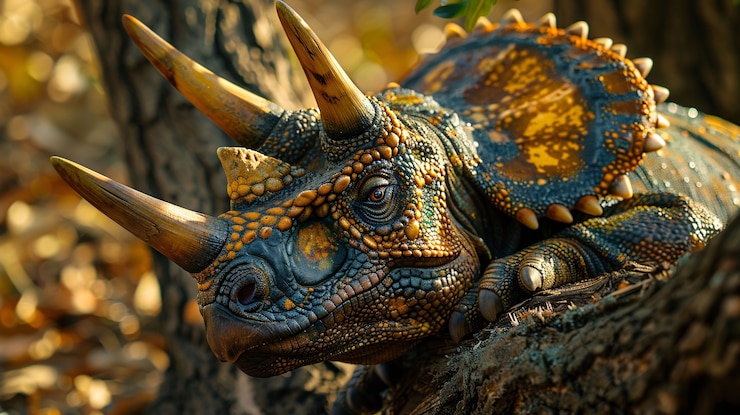 Bezpłatny plik Zdjęcie wygląd wymarłego dinozaura triceratops