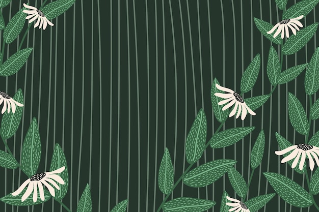 Bezpłatne zdjęcie wzorzysta ramka tła w stokrotki na zielono
