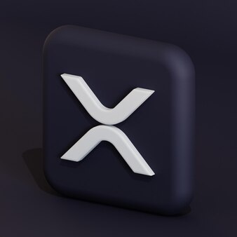 Xrp symbol kryptowaluty logo ilustracja 3d