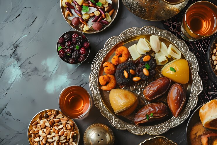 Bezpłatny plik Zdjęcie z bliska apetyczny posiłek ramadanu