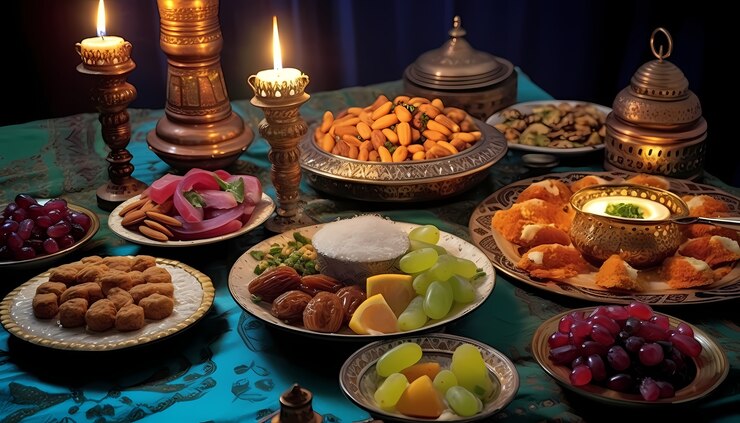 Bezpłatny plik Zdjęcie z bliska apetyczny posiłek ramadanu