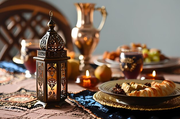 Z bliska apetyczny posiłek ramadanu