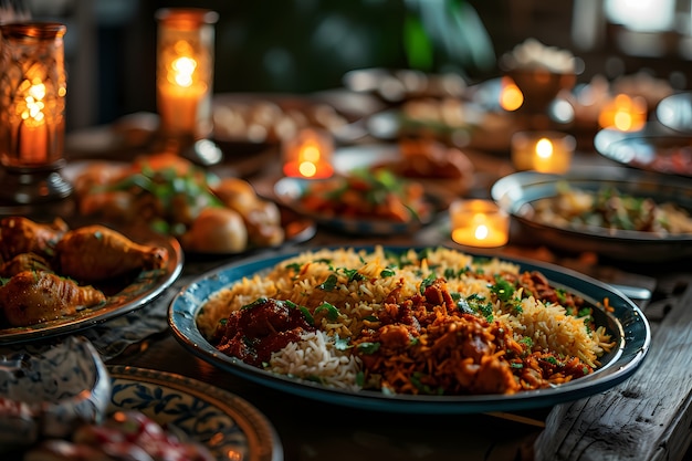 Bezpłatne zdjęcie z bliska apetyczny posiłek ramadanu