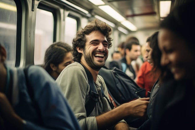 Bezpłatne zdjęcie z bliska na ludzi podróżujących autobusem