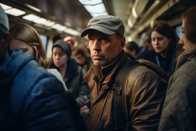 Bezpłatne zdjęcie z bliska na ludzi podróżujących pociągiem