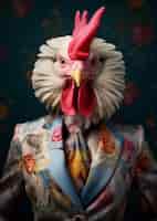 Bezpłatne zdjęcie z bliska na ubraną kurczaka