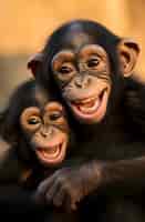 Bezpłatne zdjęcie z bliska na uśmiechniętych małpach