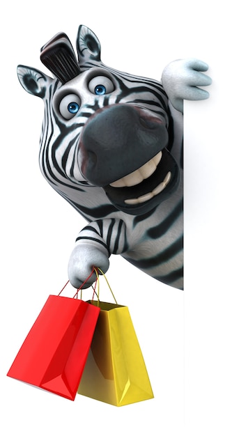 Bezpłatne zdjęcie zabawa zebra - ilustracja 3d