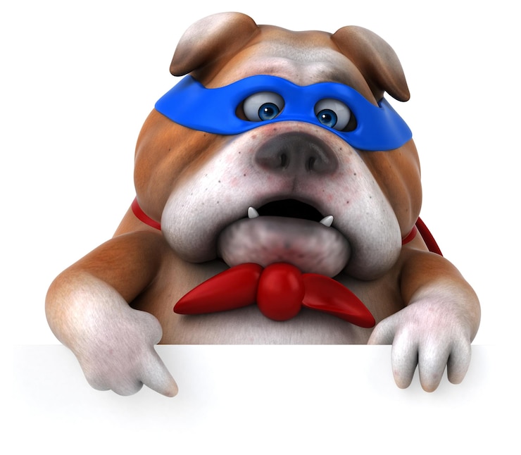 Bezpłatny plik Zdjęcie zabawna ilustracja 3d superbohatera psa
