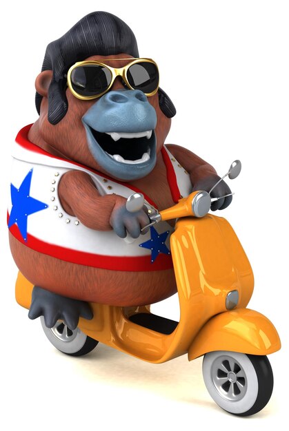 Zabawna ilustracja 3D z Orang Outan rocker