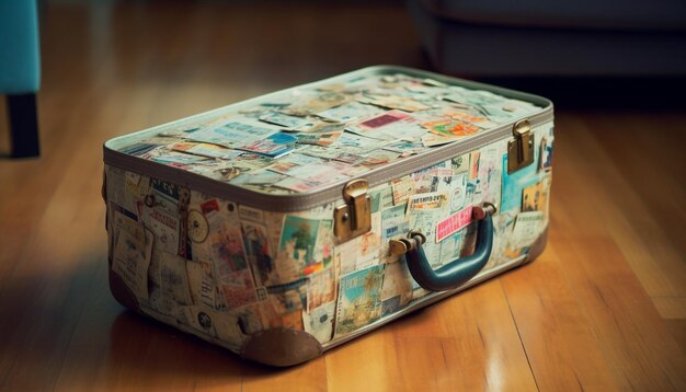 Zabytkowy stos bagaży dodaje nostalgii do wystroju generowanego przez sztuczną inteligencję