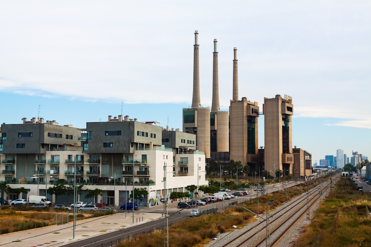Bezpłatny plik Zdjęcie zamknięta elektrownia. barcelona