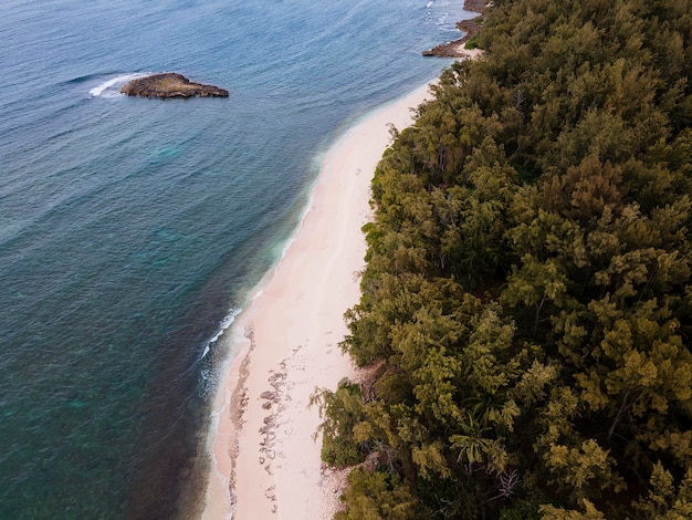 Zapierający dech w piersiach krajobraz Hawajów z plażą?