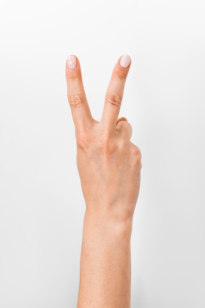 Zbliżenie dłoni gestykulacji języka migowego