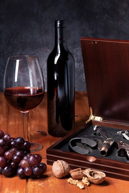 Zbliżenie elementów do degustacji wina