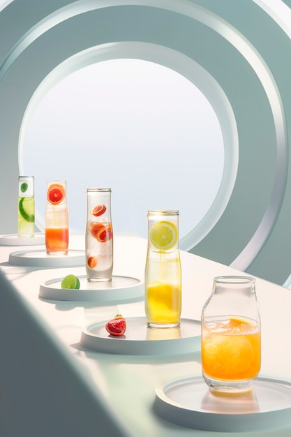 Bezpłatne zdjęcie zbliżenie futurystycznego napoju bezalkoholowego