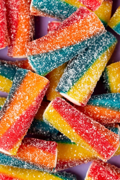 Zbliżenie kolorowych słodyczy