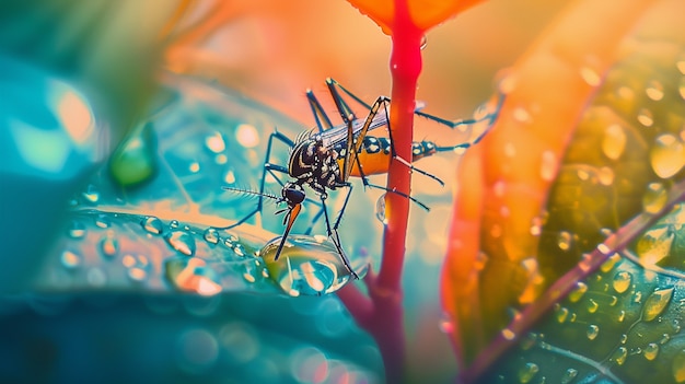 Bezpłatne zdjęcie zbliżenie komarów w przyrodzie