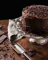Bezpłatne zdjęcie zbliżenie koncepcji pyszne ciasto czekoladowe