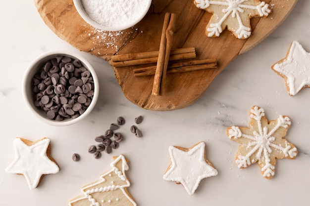 Bezpłatne zdjęcie zbliżenie koncepcji pysznych plików cookie