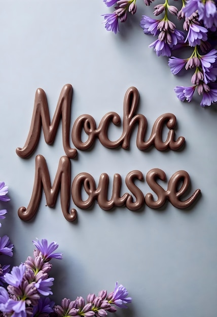 Zbliżenie na brązowy tekst mocha mousse