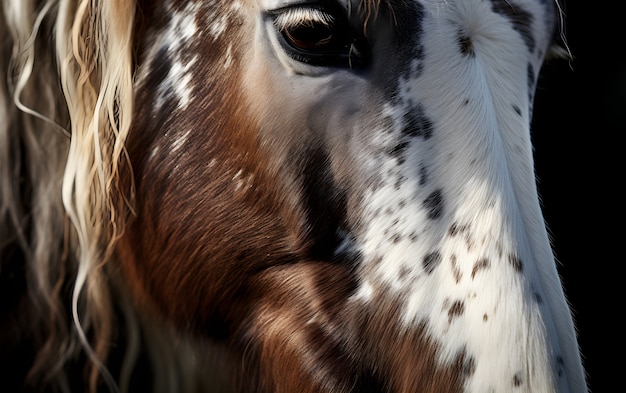 Bezpłatne zdjęcie zbliżenie na głowę konia