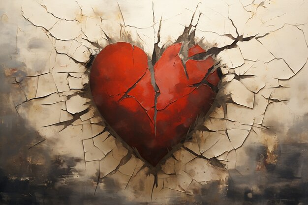 Zbliżenie na graffiti złamanego serca