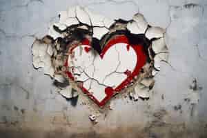 Bezpłatne zdjęcie zbliżenie na graffiti złamanego serca